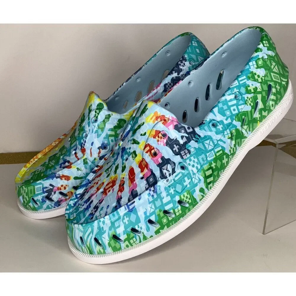 Sperry Men's 12m Authentic original Pride blue multi slip on boat shoe - New